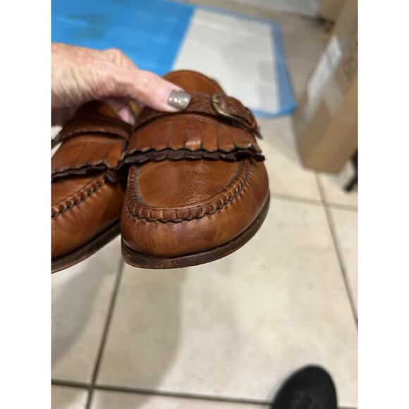 Allen Edmonds Brown Monterey Kiltie Belted Leather Loafers Sz 10 main image 7